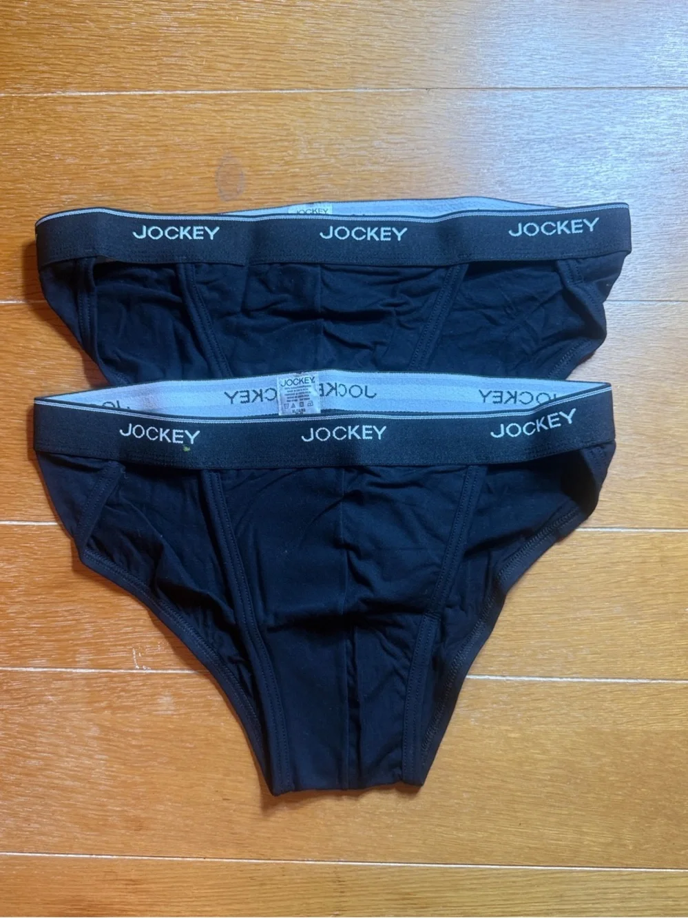 Jockey Elance Black Men's String Bikini Set - (2) Black Waistband Logo XL